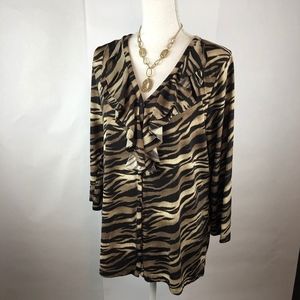 Nine West Jersey Knit Top Size L